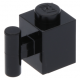 LEGO kocka 1x1 oldalán fogóval, fekete (2921)